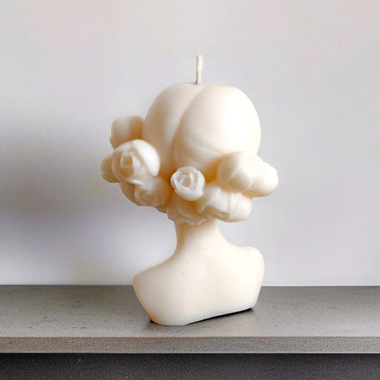 Flower lady candle with floral bun
