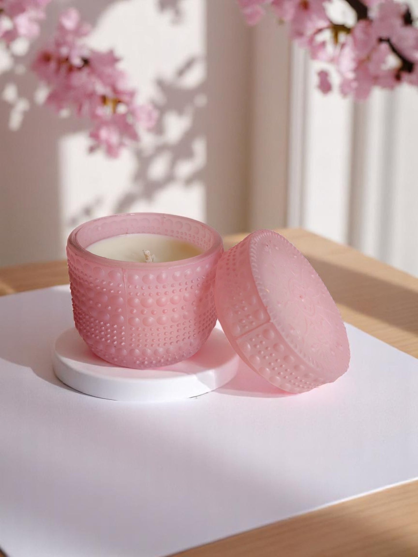 Pink Dotted Jar Candle