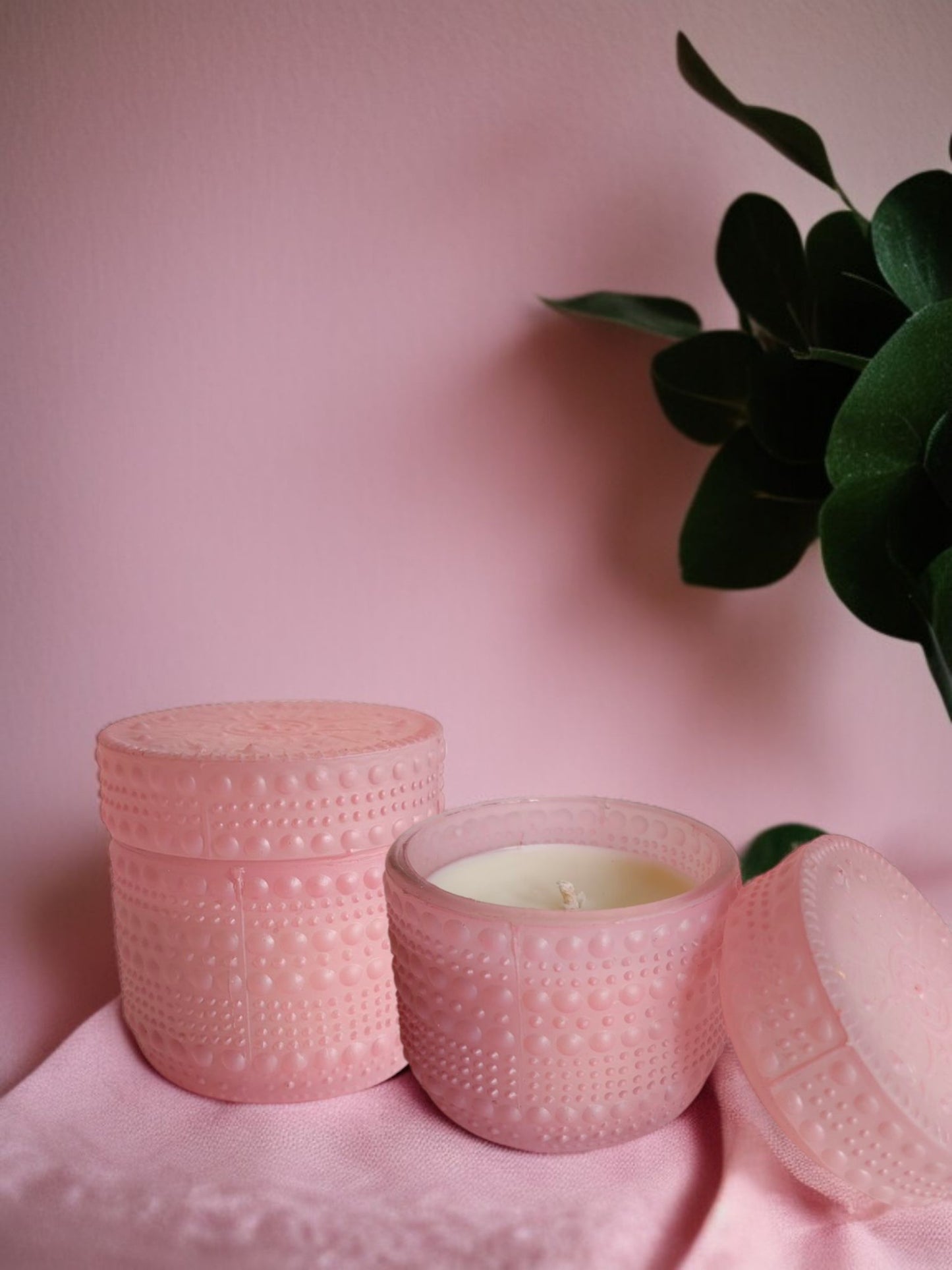 Pink Dotted Jar Candle