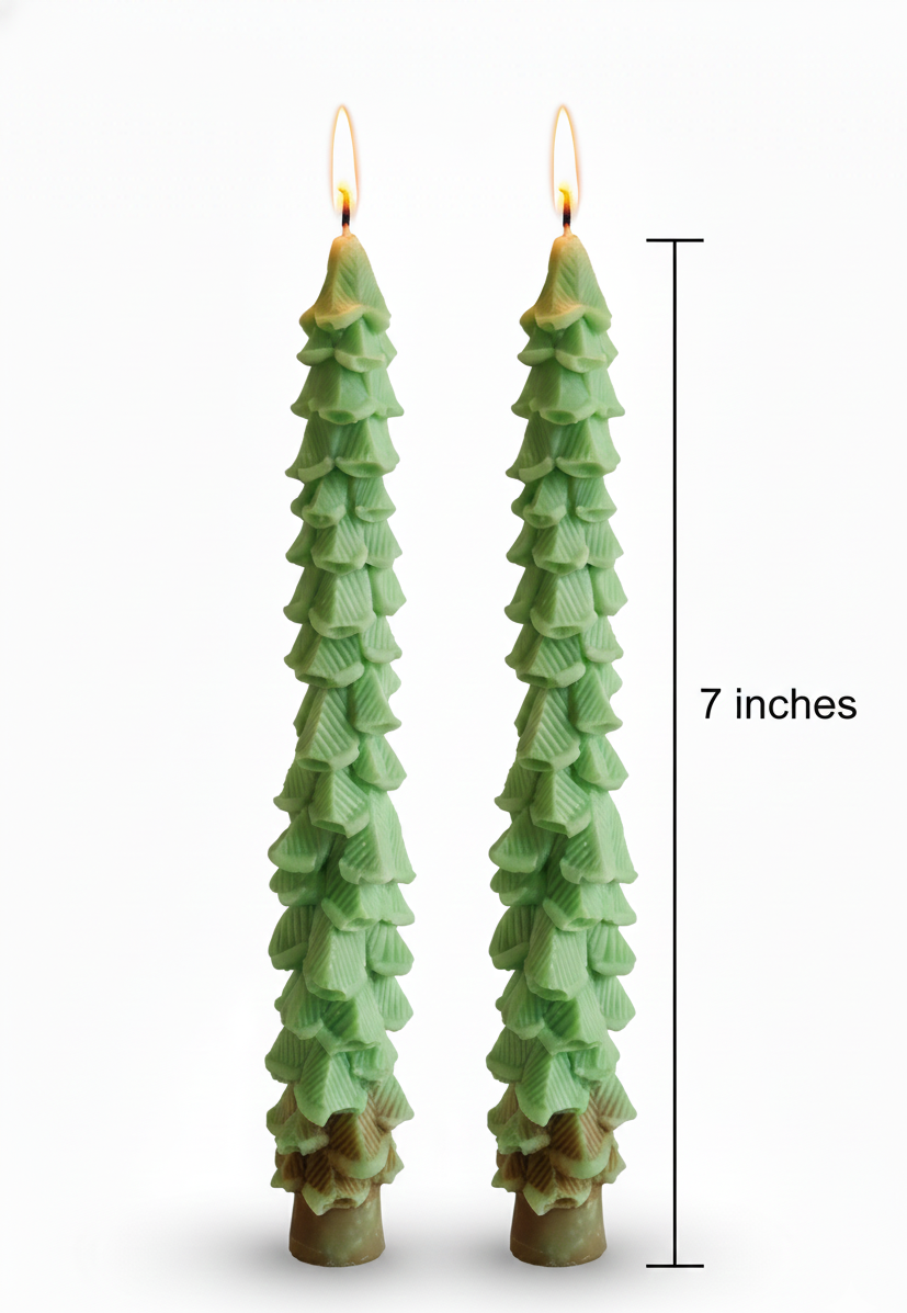 Pine Tree Taper Candle Set