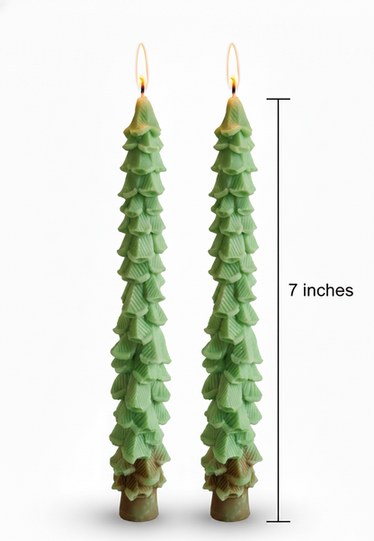 Pine Tree Taper Candle Set