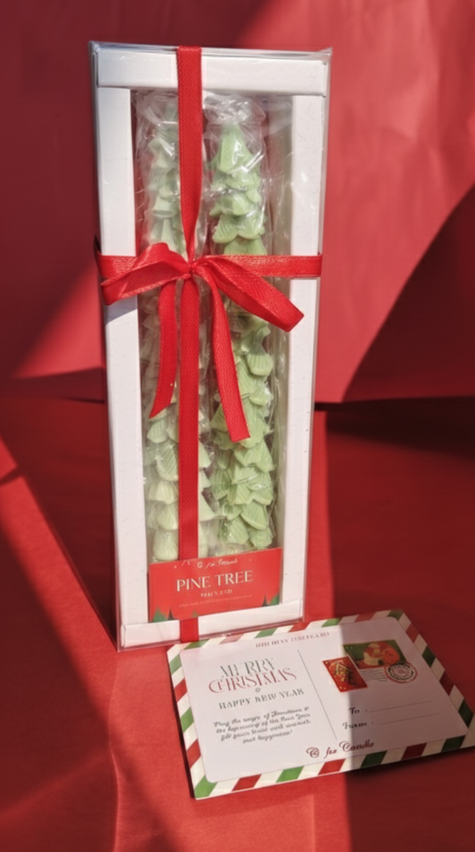 Pine Tree Taper Candle Set